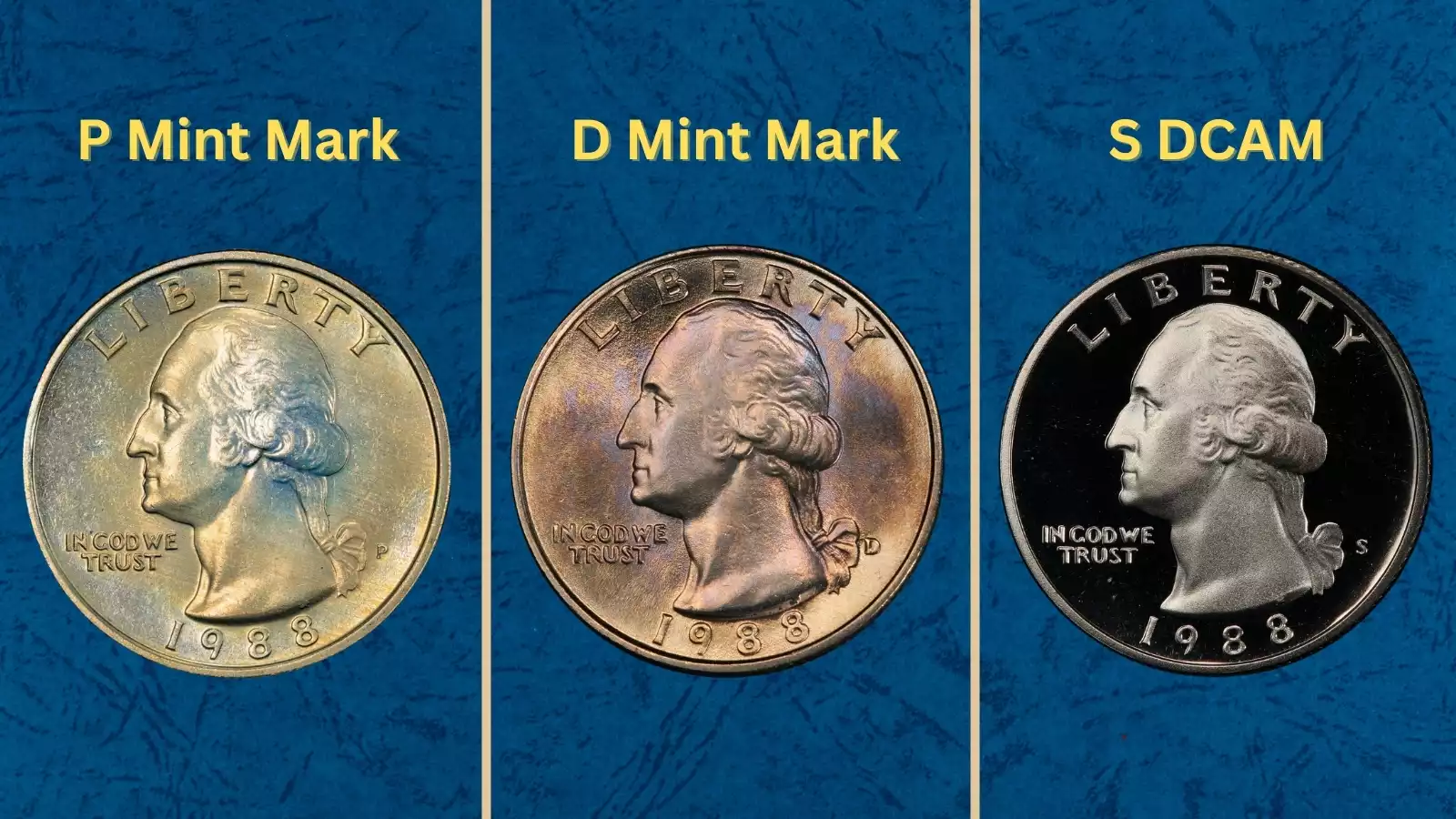 1988 Washington Quarter production at the US Mint showing group of coins or mint facility